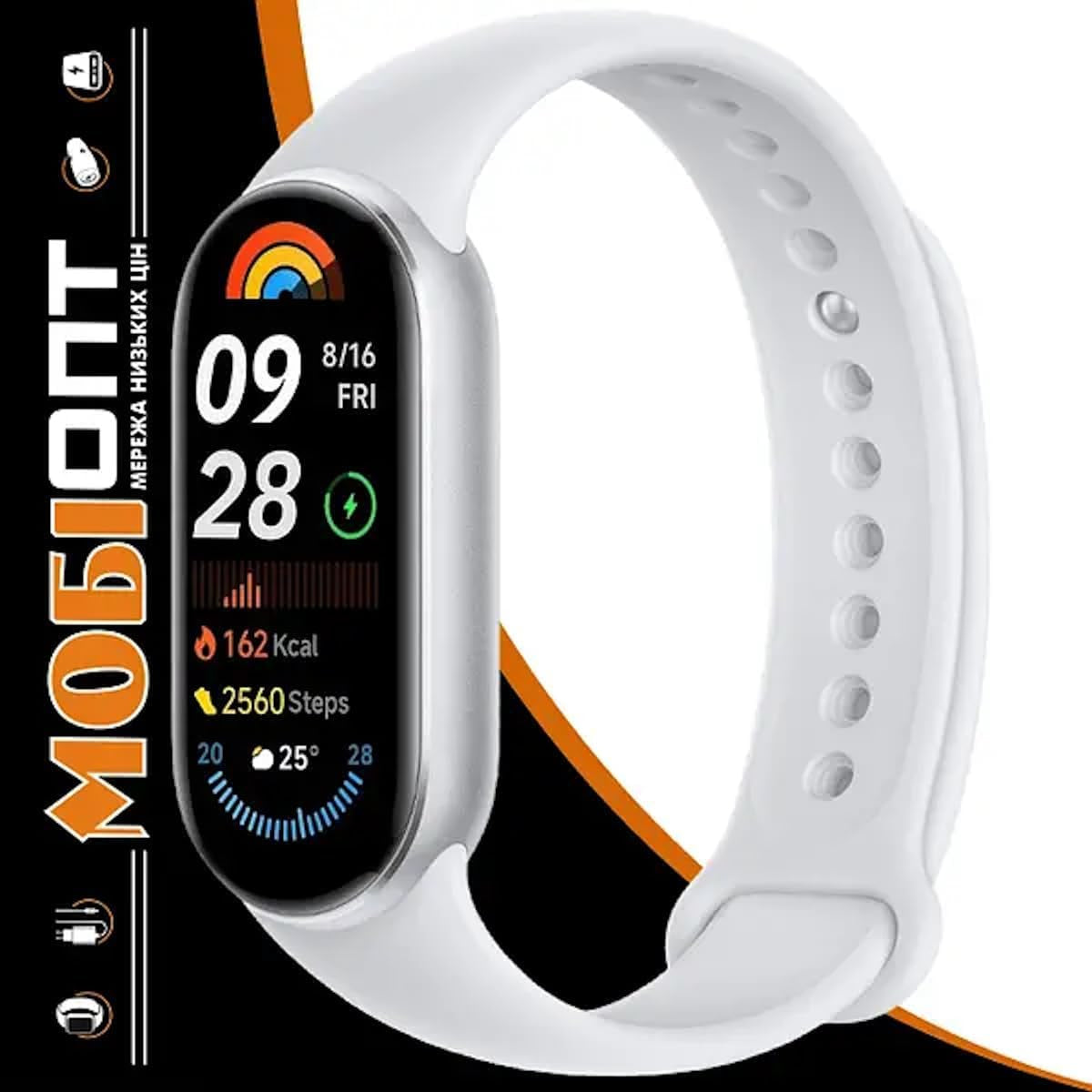 Xiaomi Smart Band 9 Fitness Tracker, AMOLED Display with 1200 Nits, Sp02 Tracking, Sleep and Heart Rate Monitor, Notifications, 5ATM Waterproof, Mi Fit App, Glacier Silver