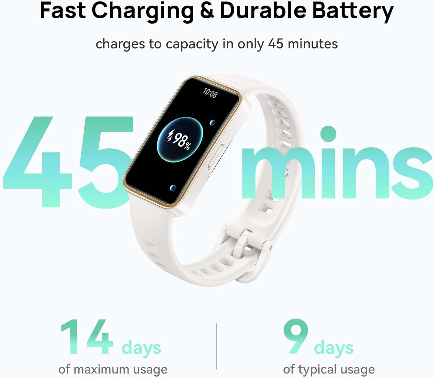 HUAWEI Band 9,Bluetooth, Ios & Android,Up to 14 Days Battery Life, Comfortable Wear, Trusleep 4.0, Scientific Sleep Tracking, 100 Training Modes,Smartband,Starry Black Fluoroelastomer Strap