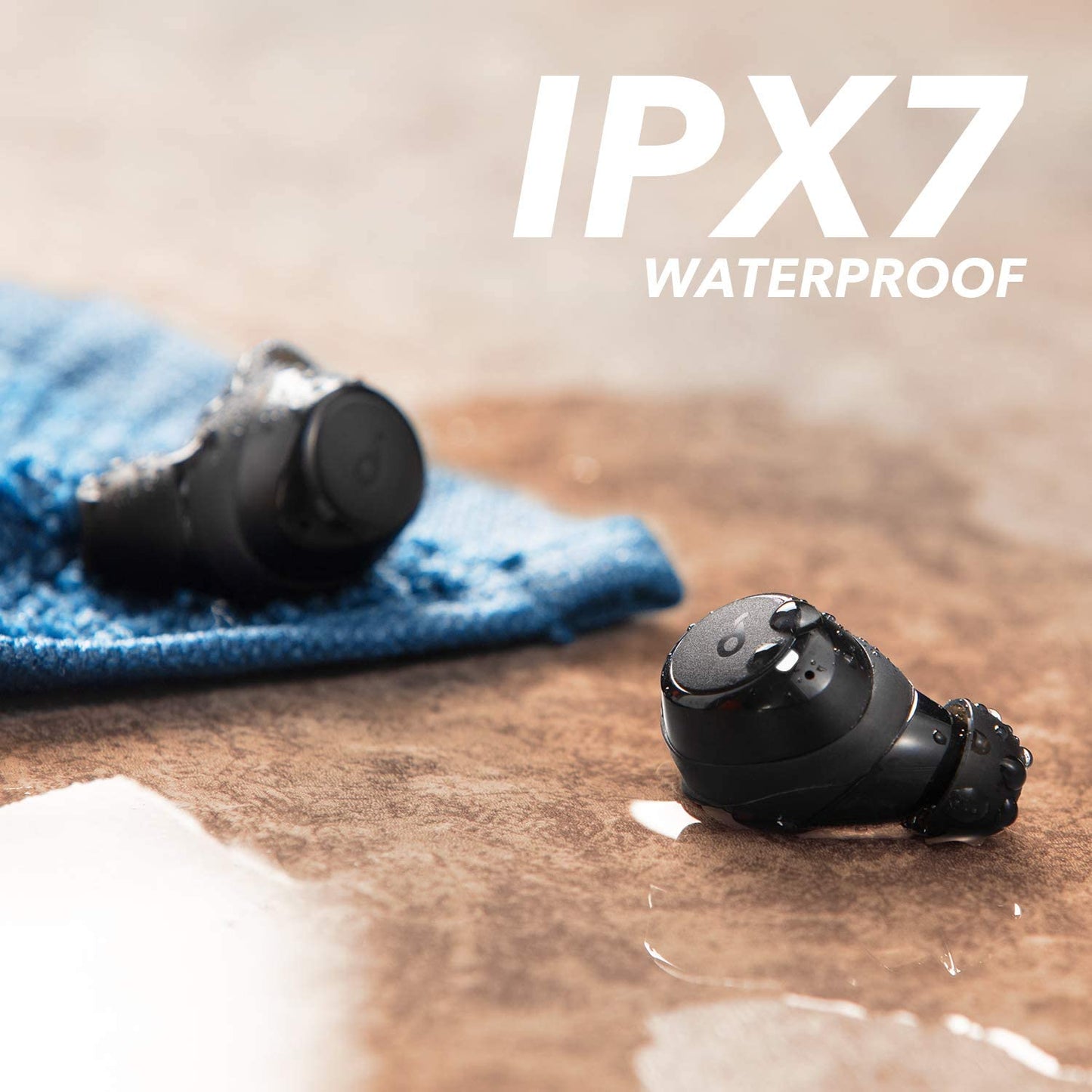 Soundcore Wireless Earbuds, A1 Bluetooth Earbuds, Powerful Customized Sound, 35H Playtime, Wireless Charging, USB-C Fast Charge, IPX7 Waterproof, Button Control, Commute, Sports