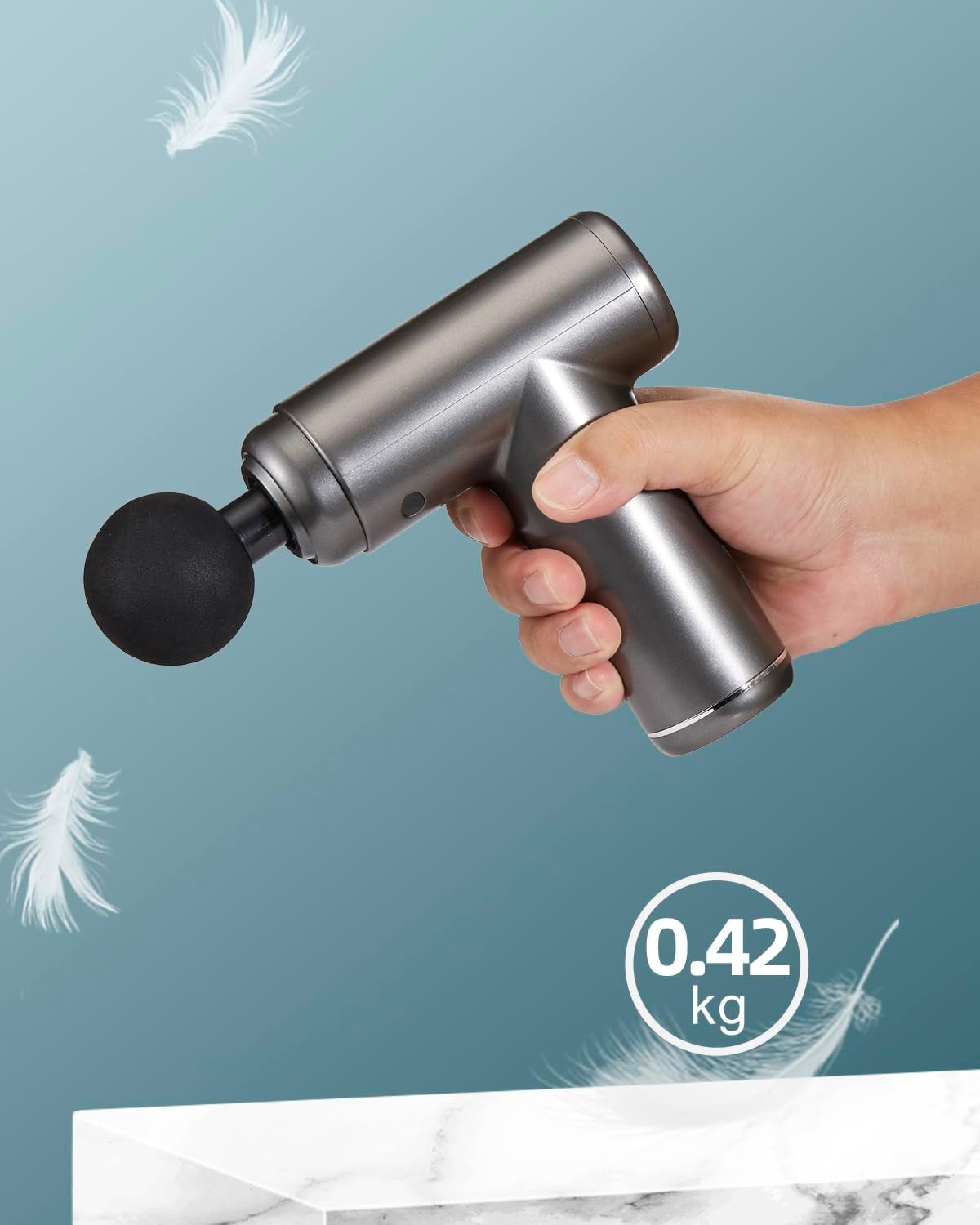 Massage Gun, Massage Gun Deep Tissue, Electric Percussion Handheld Muscle Massager for Muscle Pain Relief Fitness Recovery Body Shaping with 2 Massage Heads Quiet Massage Gun for Muscle Relaxation