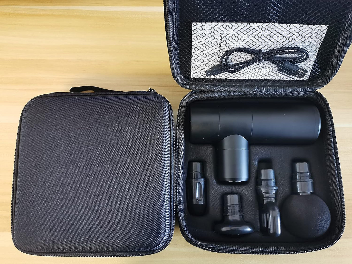 Mini Portable Massage Gun,Handheld Fascia Gun Deep Tissue Muscles Relax Massage Instrument,With 4Gear Adjustable,4Massage Head,Eva Storage Bag.