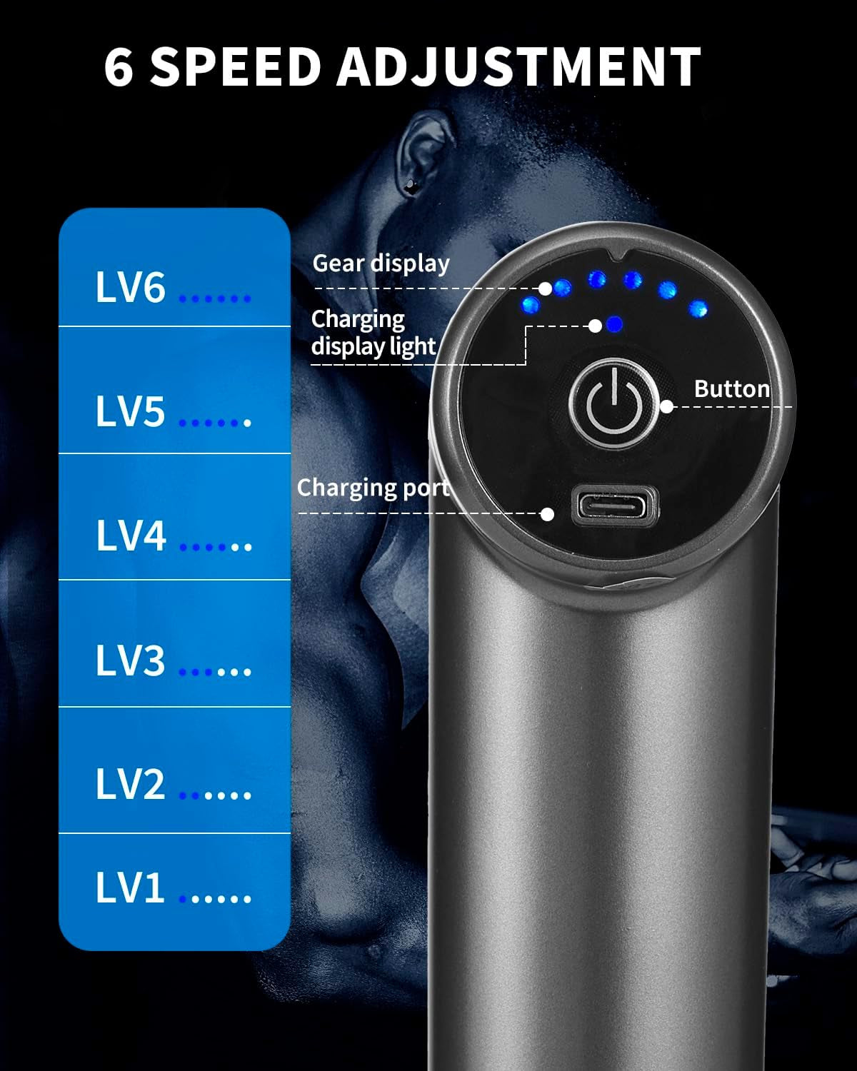 Massage Gun, Massage Gun Deep Tissue, Electric Percussion Handheld Muscle Massager for Muscle Pain Relief Fitness Recovery Body Shaping with 2 Massage Heads Quiet Massage Gun for Muscle Relaxation