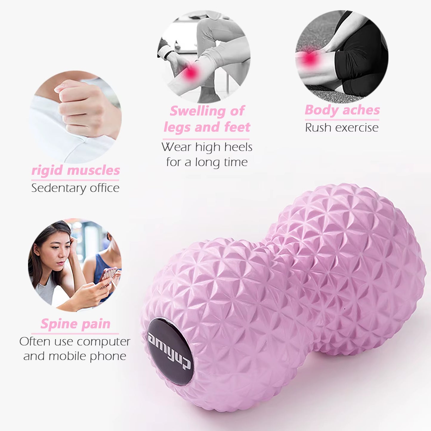 Peanut Roller Fitness Ball Double Lacrosse Ball Trigger Point Massage Ball Myofascial Release Deep Tissue Massager