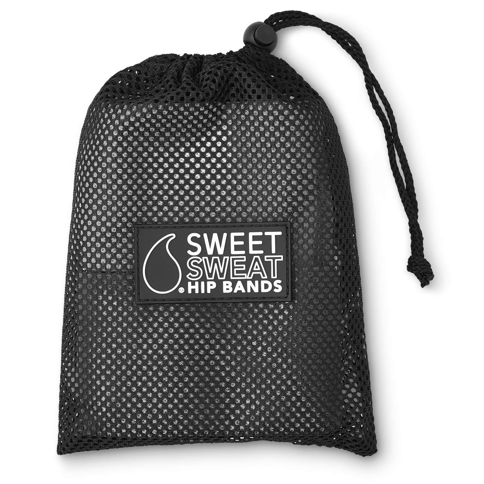 Sweet Sweat 3-Piece Non-Slip Hip Resistance Bands Set with Mesh Bag - Pink