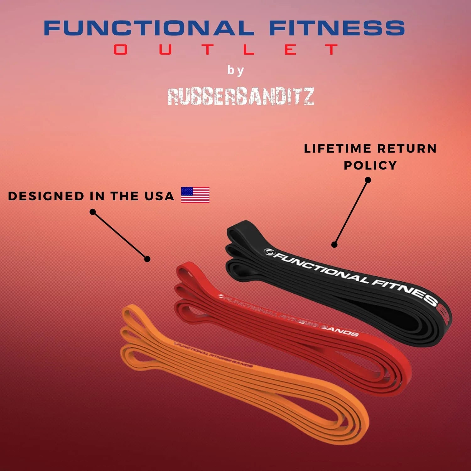 Professional Resistance Bands for Pull-Up Assistance and Functional Fitness, Set of 3