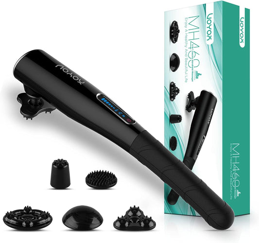Voyor-Health Electric Handheld Back Massager with Rechargeable Design, Deep Tissue Massager with Powerful Motor for Muscles, Back, Neck,Shoulder, Leg, Pain Relief, Gifts for Women, Men, MH460