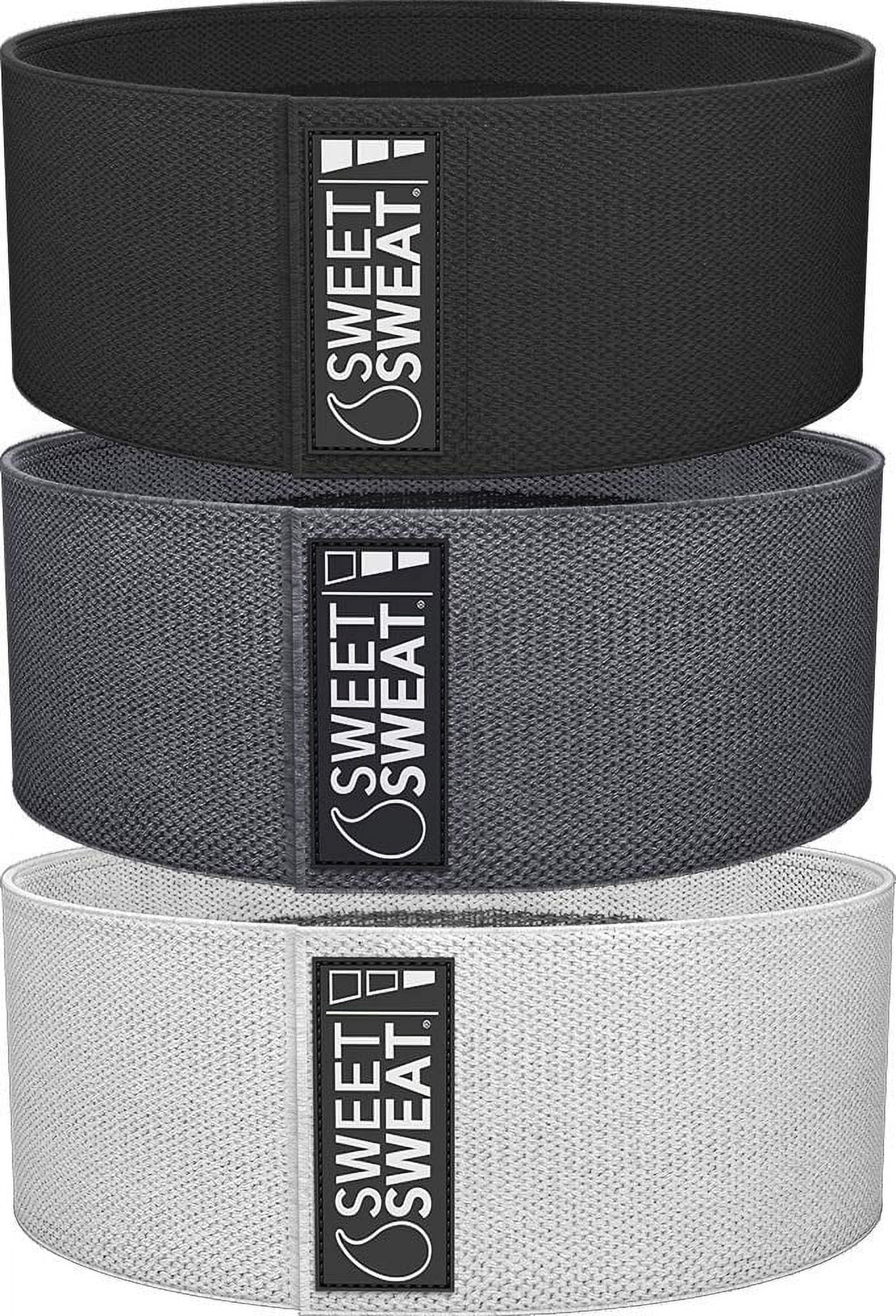 Sweet Sweat 3-Piece Non-Slip Hip Resistance Bands Set with Mesh Bag - Pink