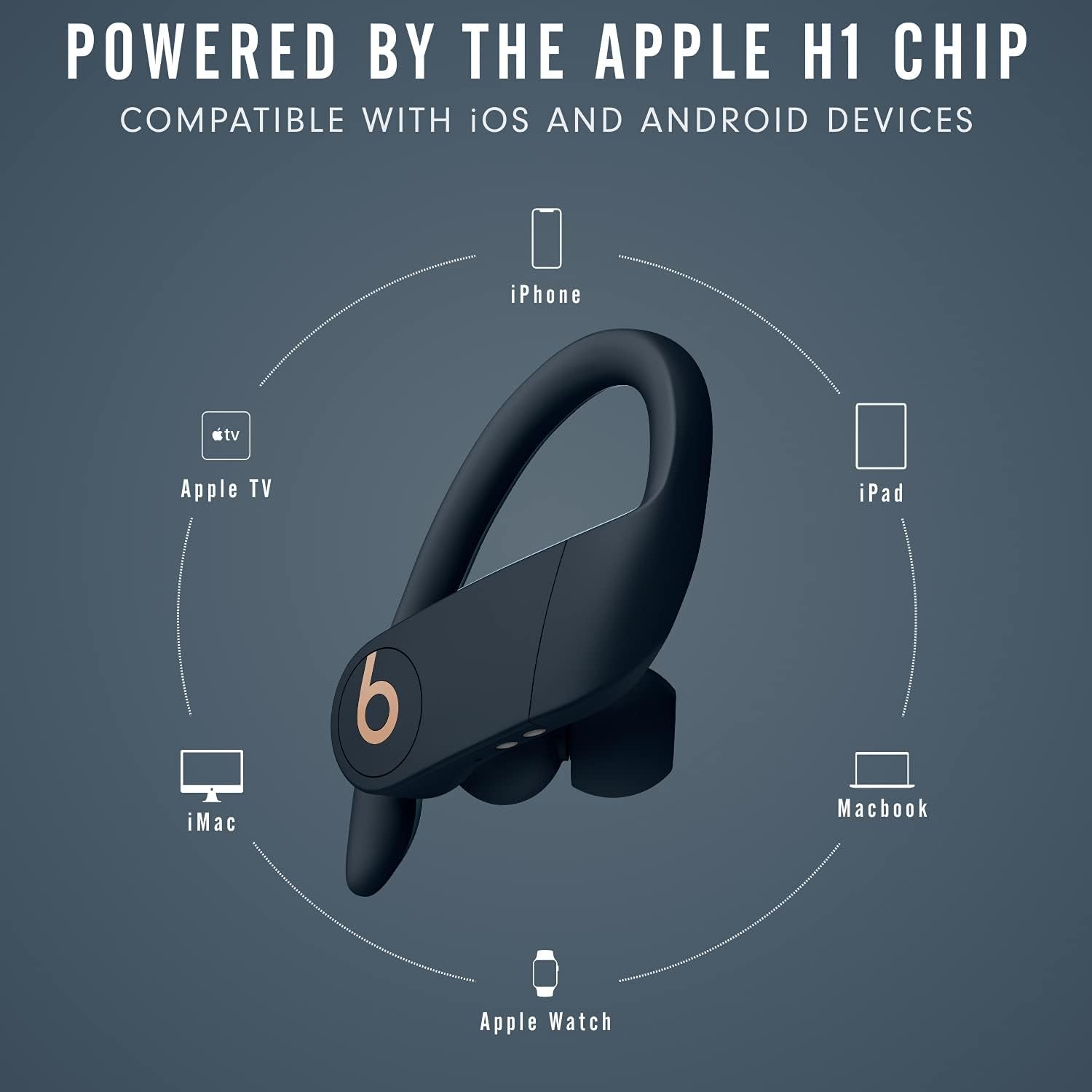 Beats Powerbeats Pro Wireless Earphones - Apple H1 Headphone Chip, Class 1 Bluetooth, 9 Hours of Listening Time, Sweat Resistant Earbuds, Built-In Microphone - Navy