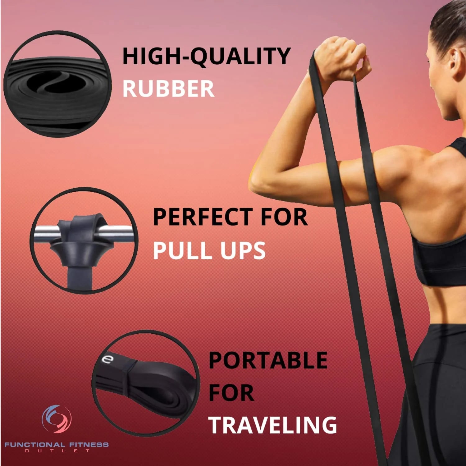 Professional Resistance Bands for Pull-Up Assistance and Functional Fitness, Set of 3