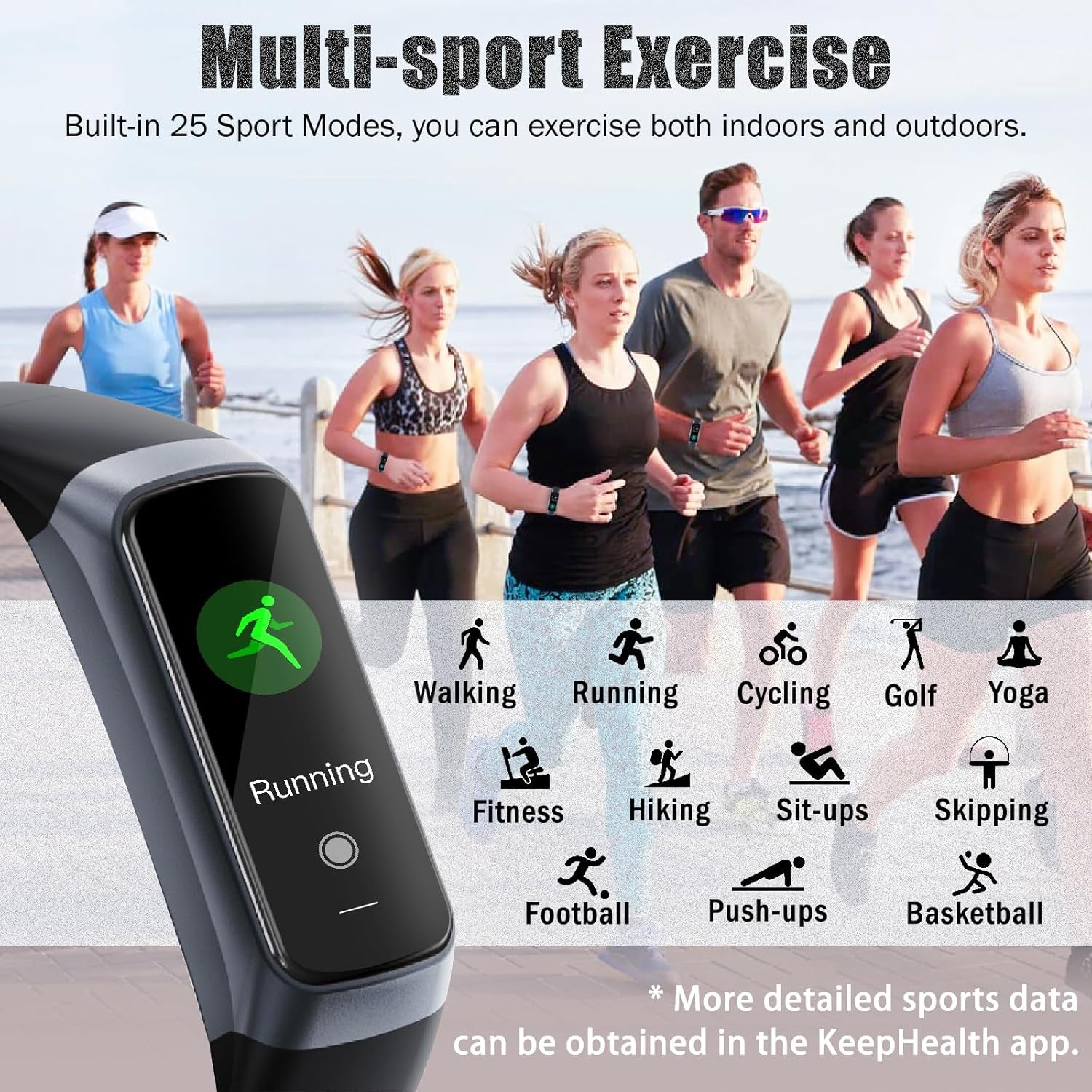 MORELOCO Fitness Tracker Activity Tracker 1.10''AMOLED Touch Color Screen,Smart Watch with 24/7 Blood Oxygen Heart Rate and Sleep Monitor,Ip68 Waterproof,Step Counter Health for Women Men