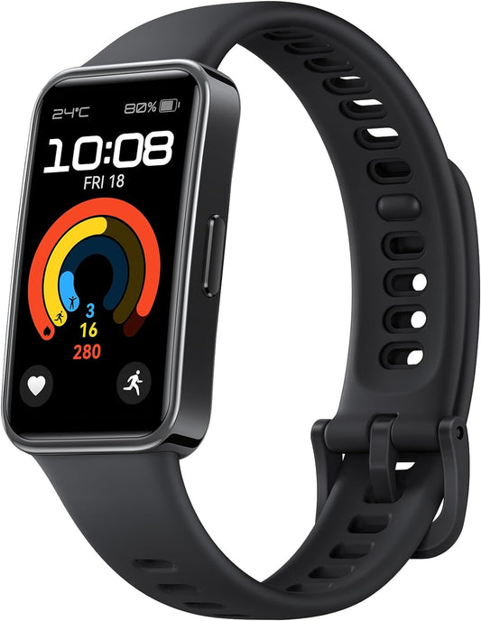 HUAWEI Band 9，Bluetooth, Ios & Android，Up to 14 Days Battery Life, Comfortable Wear, Trusleep 4.0, Scientific Sleep Tracking, 100 Training Modes，Smartband，Starry Black Fluoroelastomer Strap