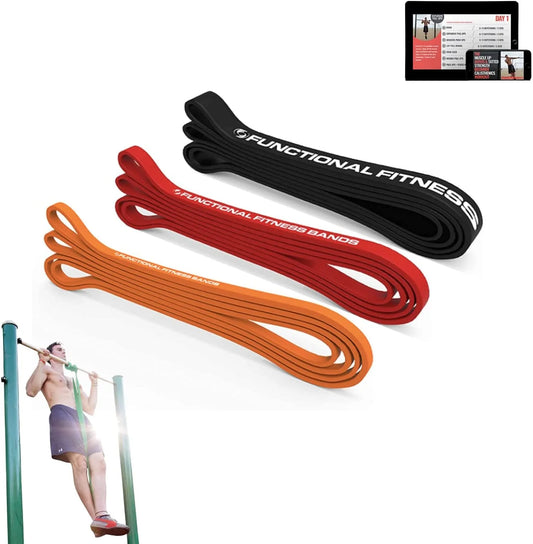 Professional Resistance Bands for Pull-Up Assistance and Functional Fitness, Set of 3